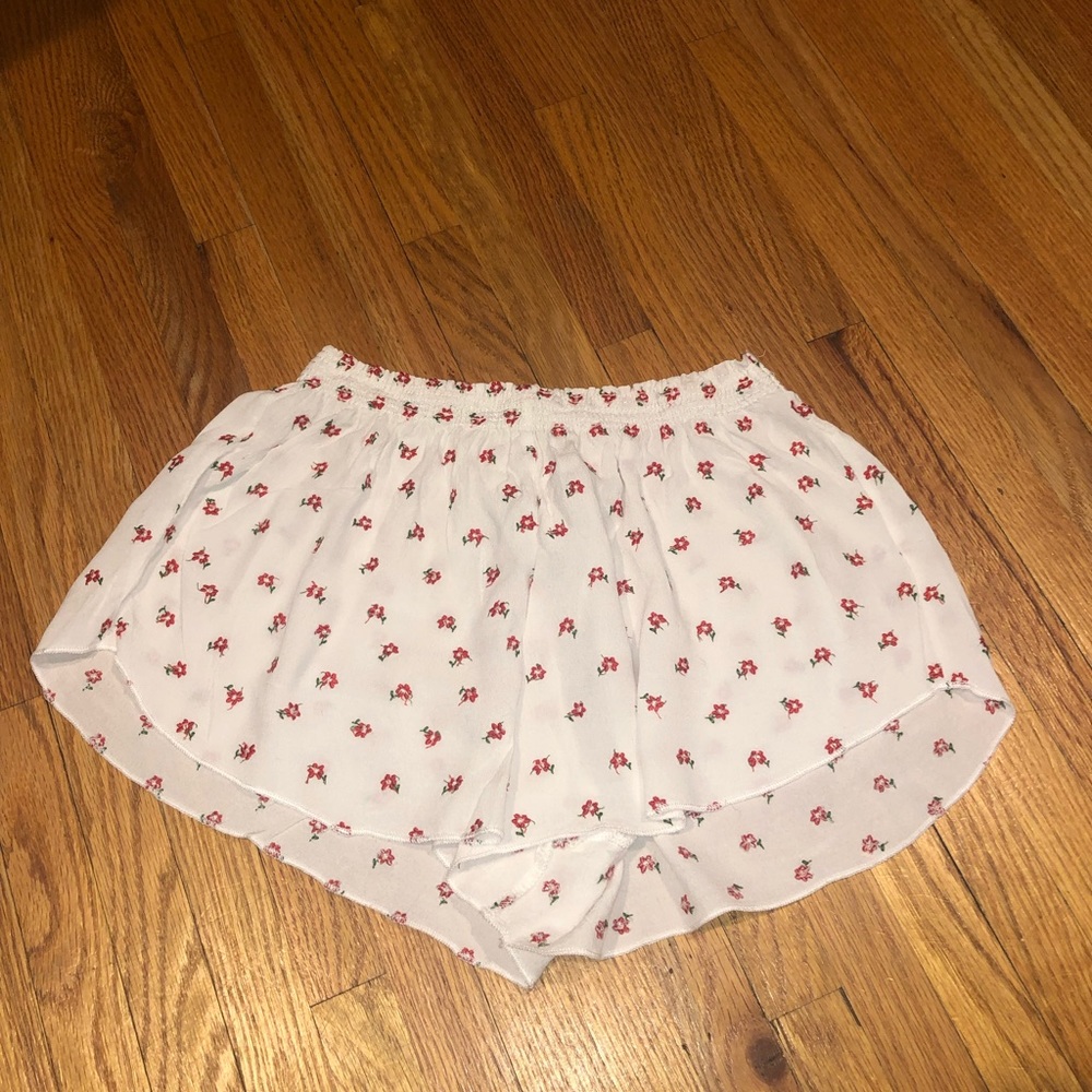 White Cherry Flowy Shorts from Brandy Melville